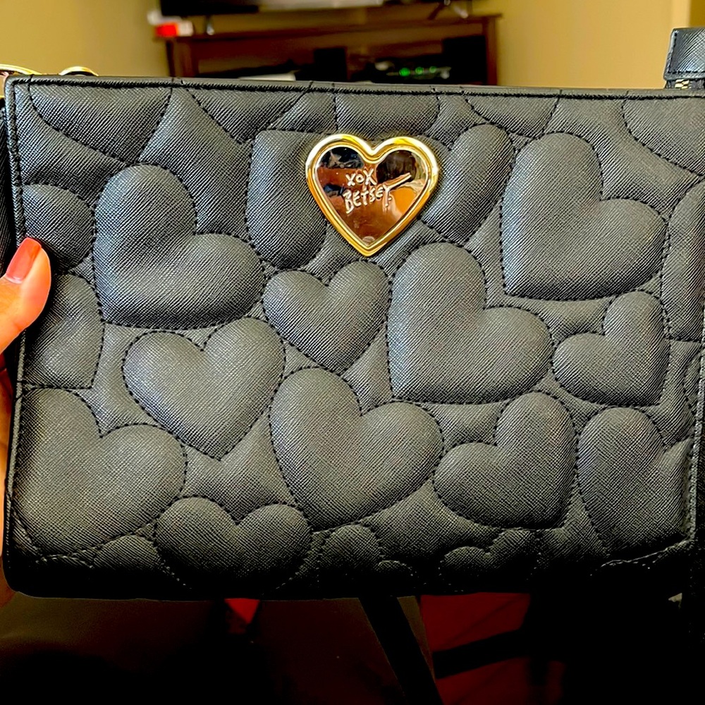 Betsey Johnson Heart Quilted Crossbody
